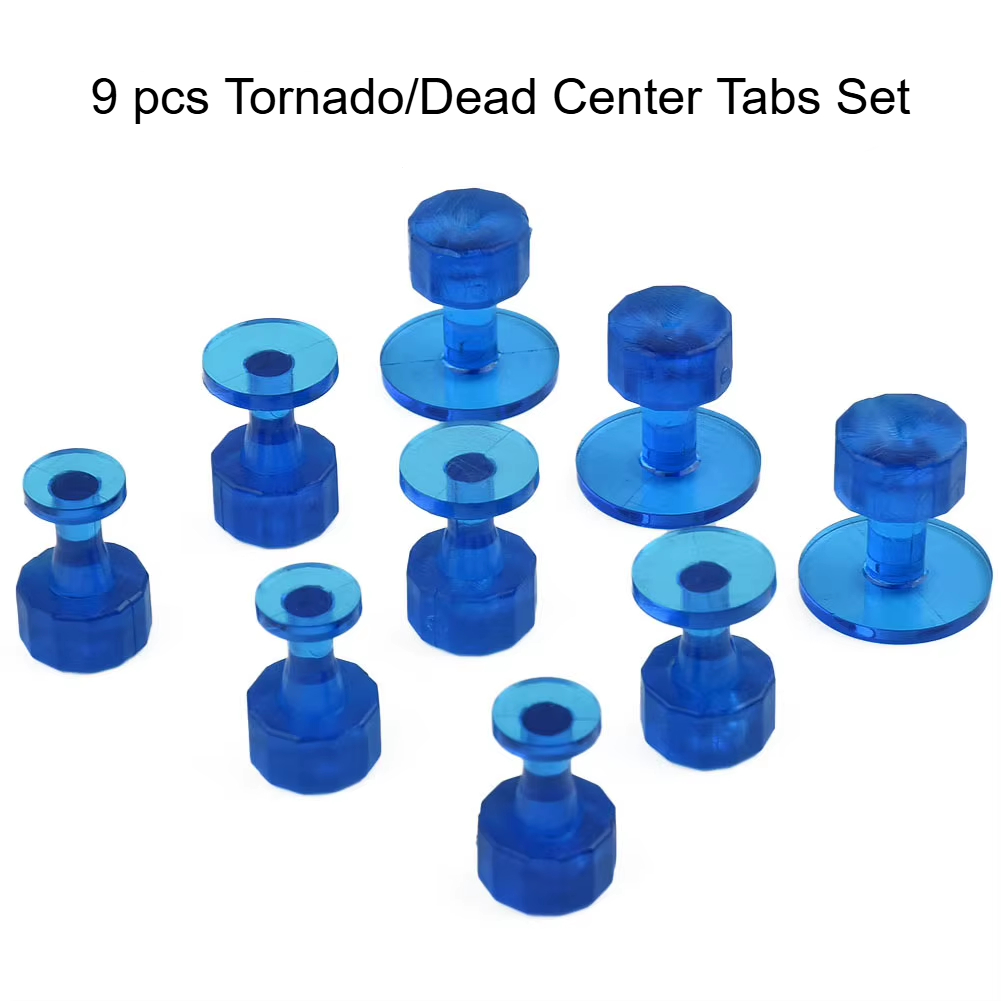 9pcs Ice Blue Dead Center Tornado Tabs for Glue Pull PDR Dent Removal