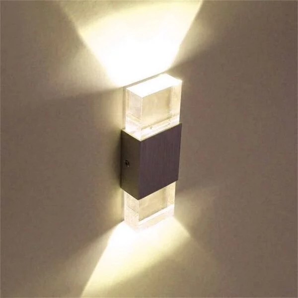 Modern Style 2W/ 6W Square Aluminum LED Wall Lamp Light Acrylic Crystal Home Lighting Indoor Outdoor Decoration NR-14 Home & Garden Lighting