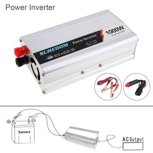 1000W 12V/24V DC to 110V/220V AC Power Inverter Adapter Home & Garden Electronics Automobiles & Motorcycles Car & Marine Electronics