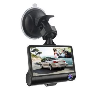 Cámara de vídeo DVR para coche con 3 lentes | Cámara HD 1080P + Visión nocturna + Cámara de visión trasera