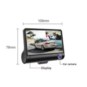 Cámara de vídeo DVR para coche con 3 lentes | Cámara HD 1080P + Visión nocturna + Cámara de visión trasera