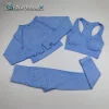 Ropa deportiva de fitness de 3 piezas | Lindos conjuntos de trajes de yoga para mujeres que incluyen sujetador, manga larga + leggings de cintura alta Ropa deportiva, Ropa de gimnasio y yoga