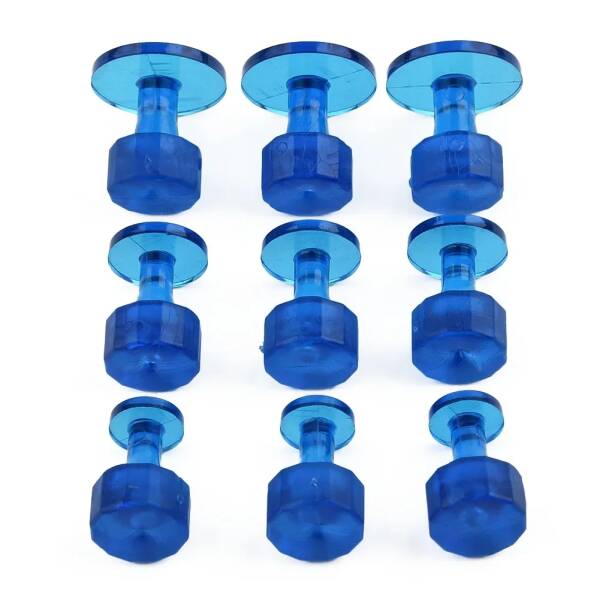 9pcs Ice Blue Dead Center Tornado Tabs for Glue Pull PDR Dent Removal - Image 2