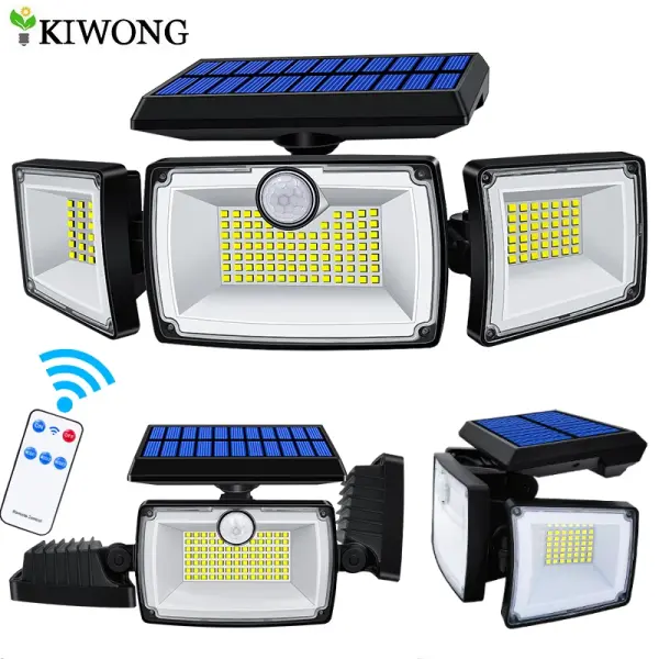 Outdoor Security Solar Light 167 LED Adjustable 3 Heads