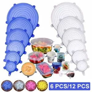 Reusable Silicone Stretch Lids | Vegetables/Food Bowl & Container Seal Kitchen Gadgets