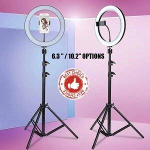 Dimmable Ring Light with Stand for Selfie, TikTok, Zoom, Facetime, Youtube Lighting Smartphone Accessories Electronics