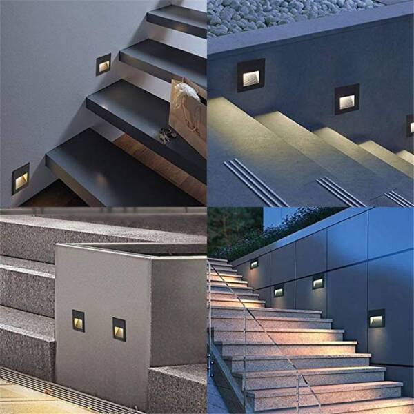 Waterproof Downward Footlight LED Stair Light Step Light 3W 85-265V Recessed in Wall Light Indoor/ Outdoor Staircase Step Lights Home & Garden Lighting