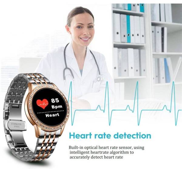 Women Smart Watch Blood Pressure Heart Rate Monitor + Fitness Tracker Smart Watch