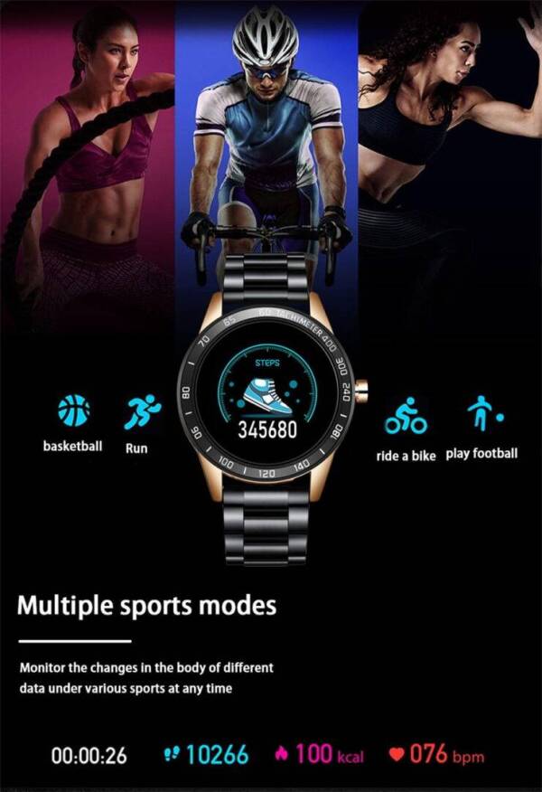 Waterproof Men Smart Watch | Heart Rate, Blood Pressure + Fitness Tracker Smart Watch