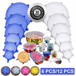 Reusable Silicone Stretch Lids | Vegetables/Food Bowl & Container Seal Kitchen Gadgets