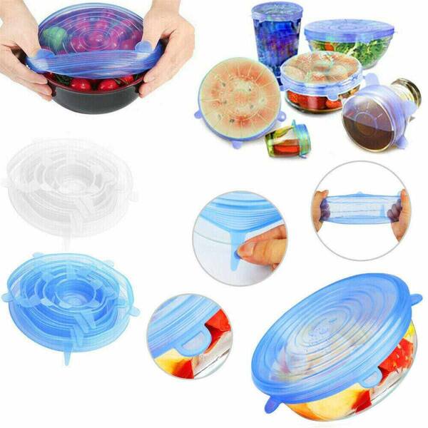 Reusable Silicone Stretch Lids | Vegetables/Food Bowl & Container Seal Kitchen Gadgets