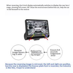 3 Lens Car DVR Video Dash Cam | 1080P HD Camera + Night Vision + Rear-view Camera