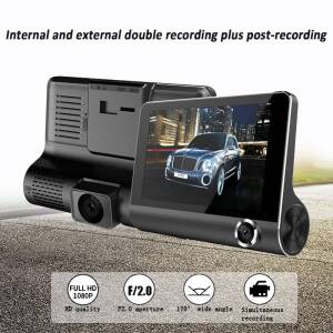 3 Lens Car DVR Video Dash Cam | 1080P HD Camera + Night Vision + Rear-view Camera