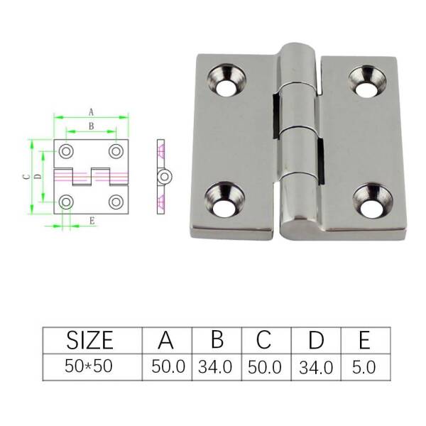 5 Pcs 316 Marine Grade Stainless Steel Hinges | 2″ x 2″ for Boats and RVs Home & Garden Marine | Boats | Jet Skis