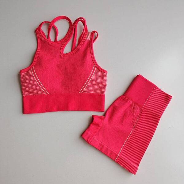 2 Piece Yoga Outfit for Women | Sport bra and shorts activewear set