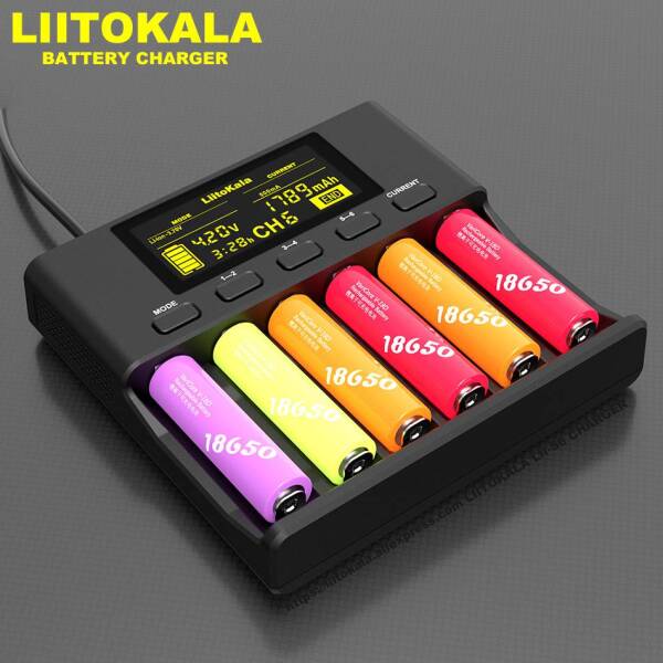 LiitoKala 18650 Battery Charger Lii-S6 | Li-ion, LiFeP04 3.2V, NiMH/Nicd Electronics Battery Chargers Batteries
