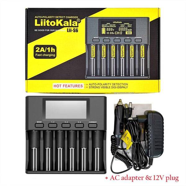 LiitoKala 18650 Battery Charger Lii-S6 | Li-ion, LiFeP04 3.2V, NiMH/Nicd Electronics Battery Chargers Batteries
